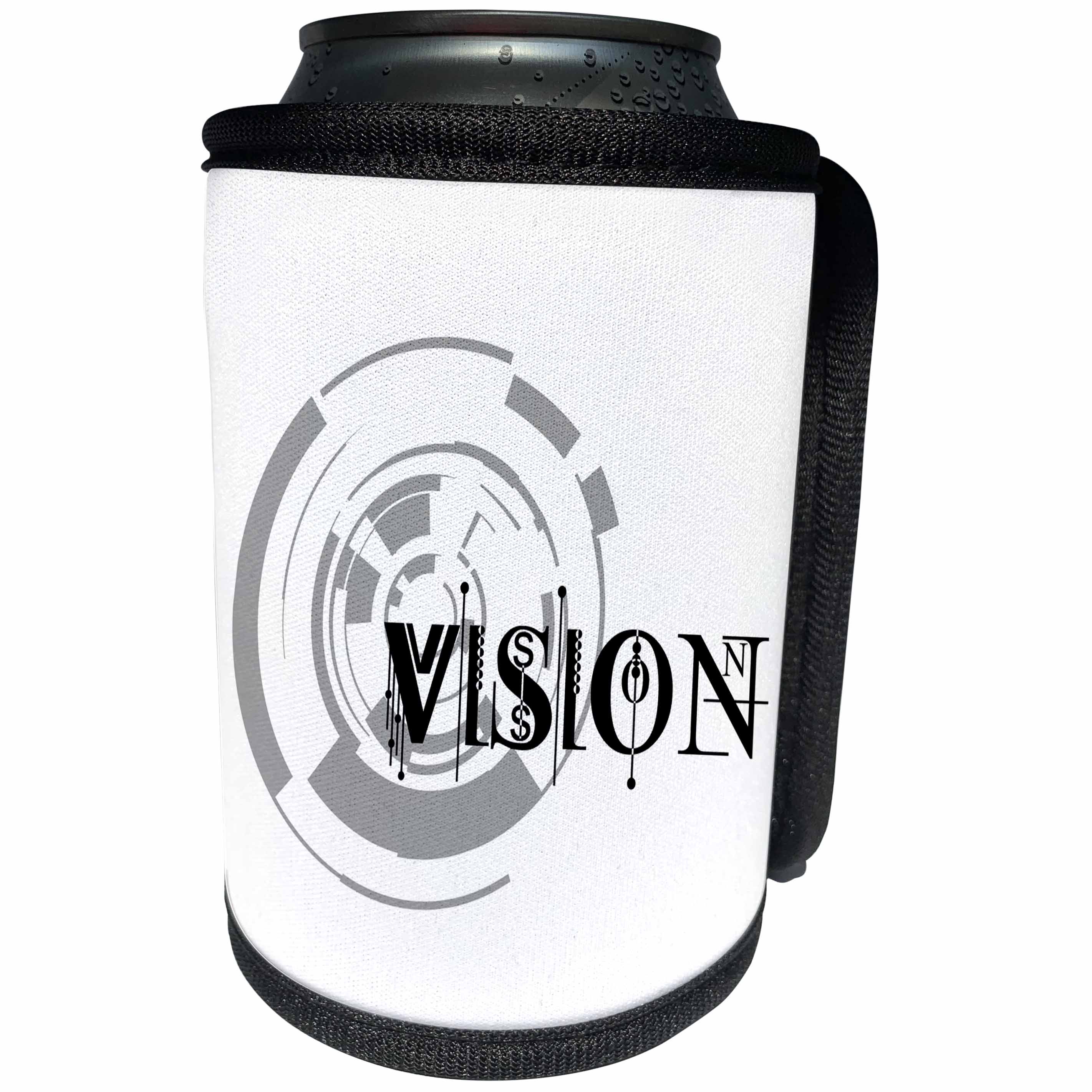 3dRose Alexis Design - Decorative Text - Vision elegant futuristic geometry composition on white background - Can Cooler Bottle Wrap (cc_286515)