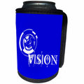 3dRose Alexis Design - Decorative Text - Vision beautiful futuristic geometry composition on blue background - Can Cooler Bottle Wrap (cc_286517)