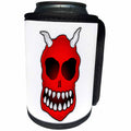 3dRose Mark Grace MONSTERVISIONS Skulls - SKULLS diablo skull 1 on white - Can Cooler Bottle Wrap (cc_28652)