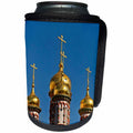 3dRose Alexis Photography - Architecture - Golden domes and crosses of an ancient Russian church, blue sky - Can Cooler Bottle Wrap (cc_286559)