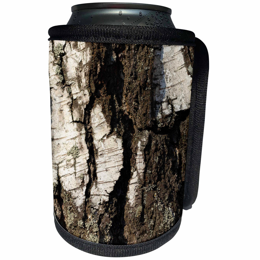 3dRose Alexis Photography - Texture Bark - Image of sunlit grunge, rough birch bark. Wood texture. Closeup view - Can Cooler Bottle Wrap (cc_286567)
