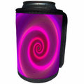 3dRose David Zydd - Colorful Abstract Designs - Neon Spiral - pink and purple neon light graphic - Can Cooler Bottle Wrap (cc_286772)