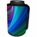 3dRose David Zydd - Colorful Abstract Designs - Surfing in a Magic Wave - Colorful curved stripe design - Can Cooler Bottle Wrap (cc_286791)