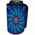 3dRose David Zydd - Colorful Abstract Designs - Path to Meditation - blue colorful fractal design - Can Cooler Bottle Wrap (cc_286803)