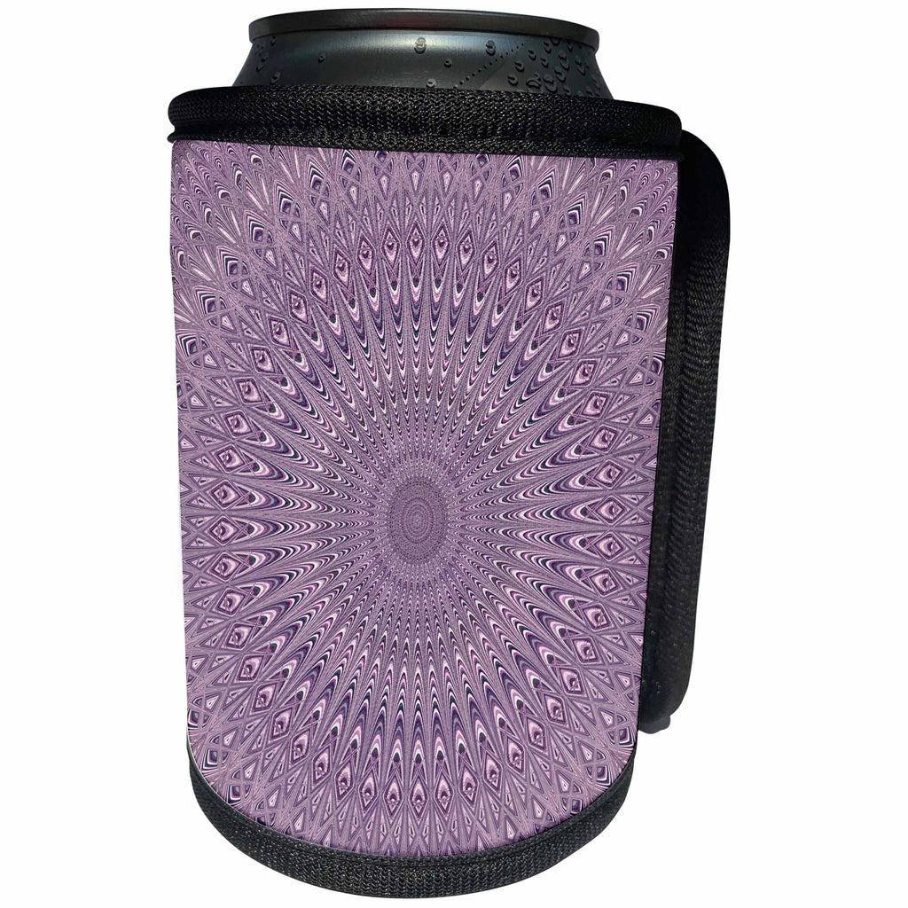 3dRose David Zydd - Star Mandalas - Pastel Purple Mandala - abstract geometric design - Can Cooler Bottle Wrap (cc_286810)