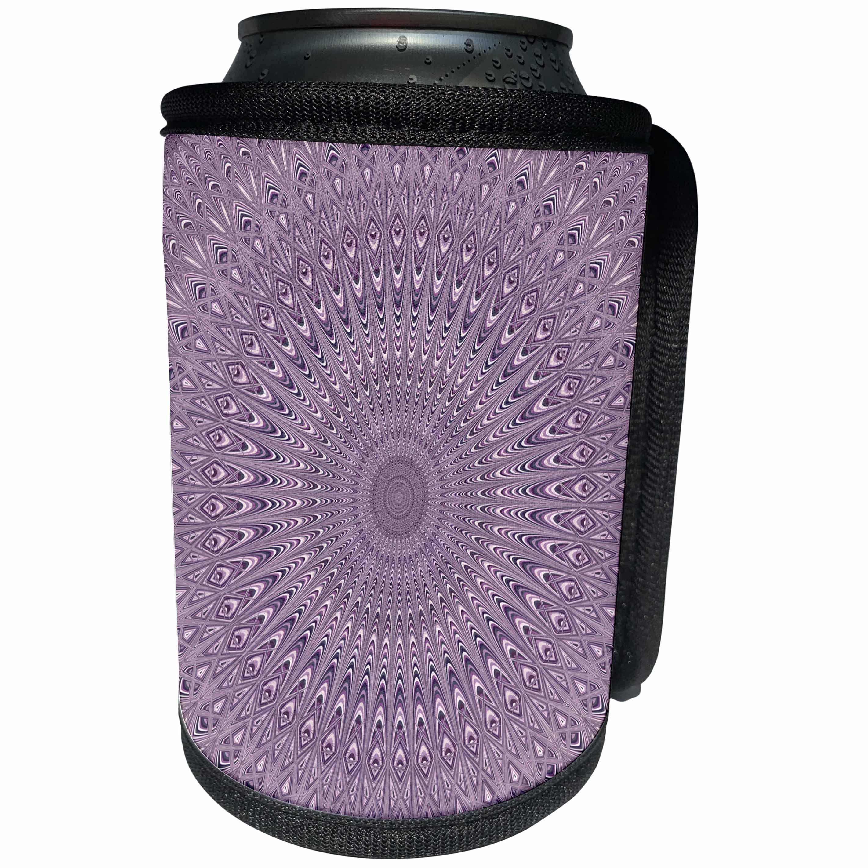 3dRose David Zydd - Star Mandalas - Pastel Purple Mandala - abstract geometric design - Can Cooler Bottle Wrap (cc_286810)