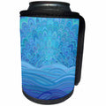 3dRose David Zydd - Landscape Art - Blue Mandala Sunset at the Ocean - abstract floral design - Can Cooler Bottle Wrap (cc_286864)