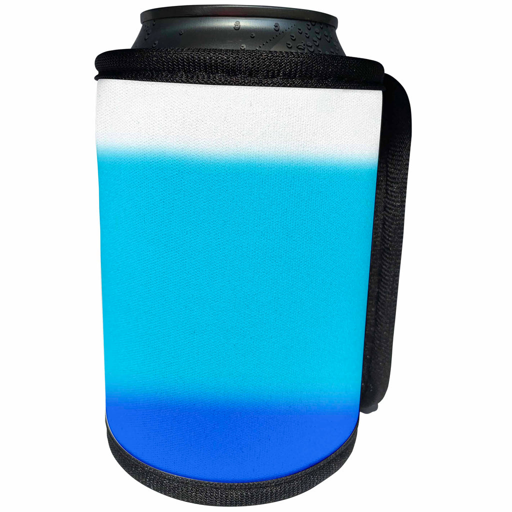 3dRose BlakCircleGirl - Design - Ombre Blues - Beautiful ombre white and blues. - Can Cooler Bottle Wrap (cc_286872)