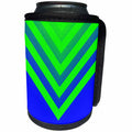 3dRose BlakCircleGirl - Design - Blue and Green Chevron - Design with chevron gradients in blue and green - Can Cooler Bottle Wrap (cc_286874)