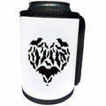 3dRose BlakCircleGirl - Halloween - Batty Love - Bat silhouettes in a heart shape - Can Cooler Bottle Wrap (cc_286878)