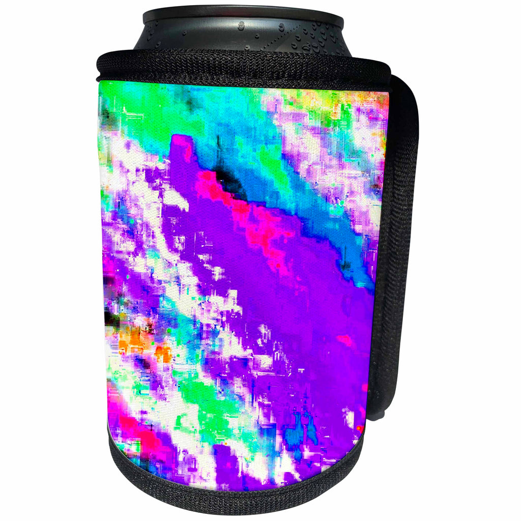 3dRose BlakCircleGirl - Design - Glitchin Purple - A lovely purple abstract glitch of a photograph - Can Cooler Bottle Wrap (cc_286904)