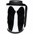 3dRose BlakCircleGirl - Art - Black Wings - Beautiful sketch of black feathered gothic wings - Can Cooler Bottle Wrap (cc_286921)