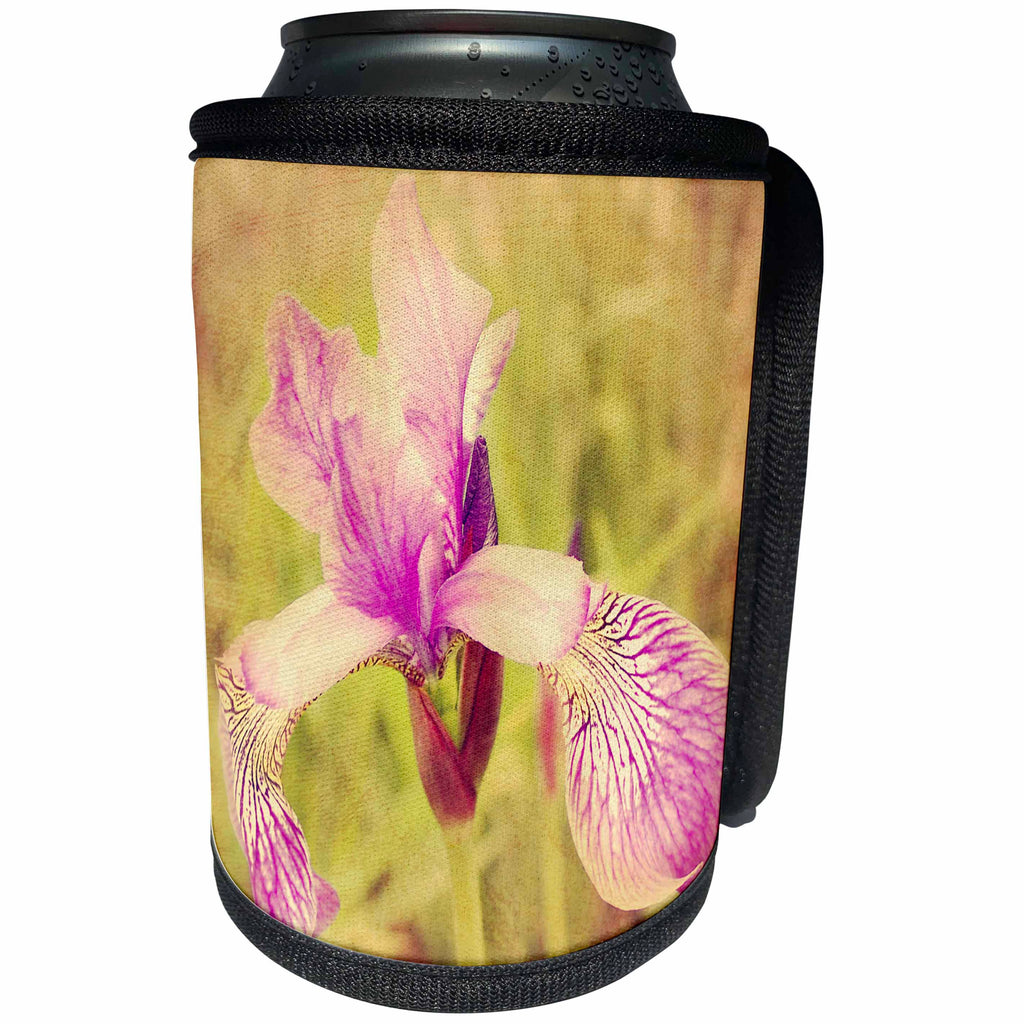 3dRose iloveFlowers Photography - Pink Vintage Iris - Can Cooler Bottle Wrap (cc_28696)