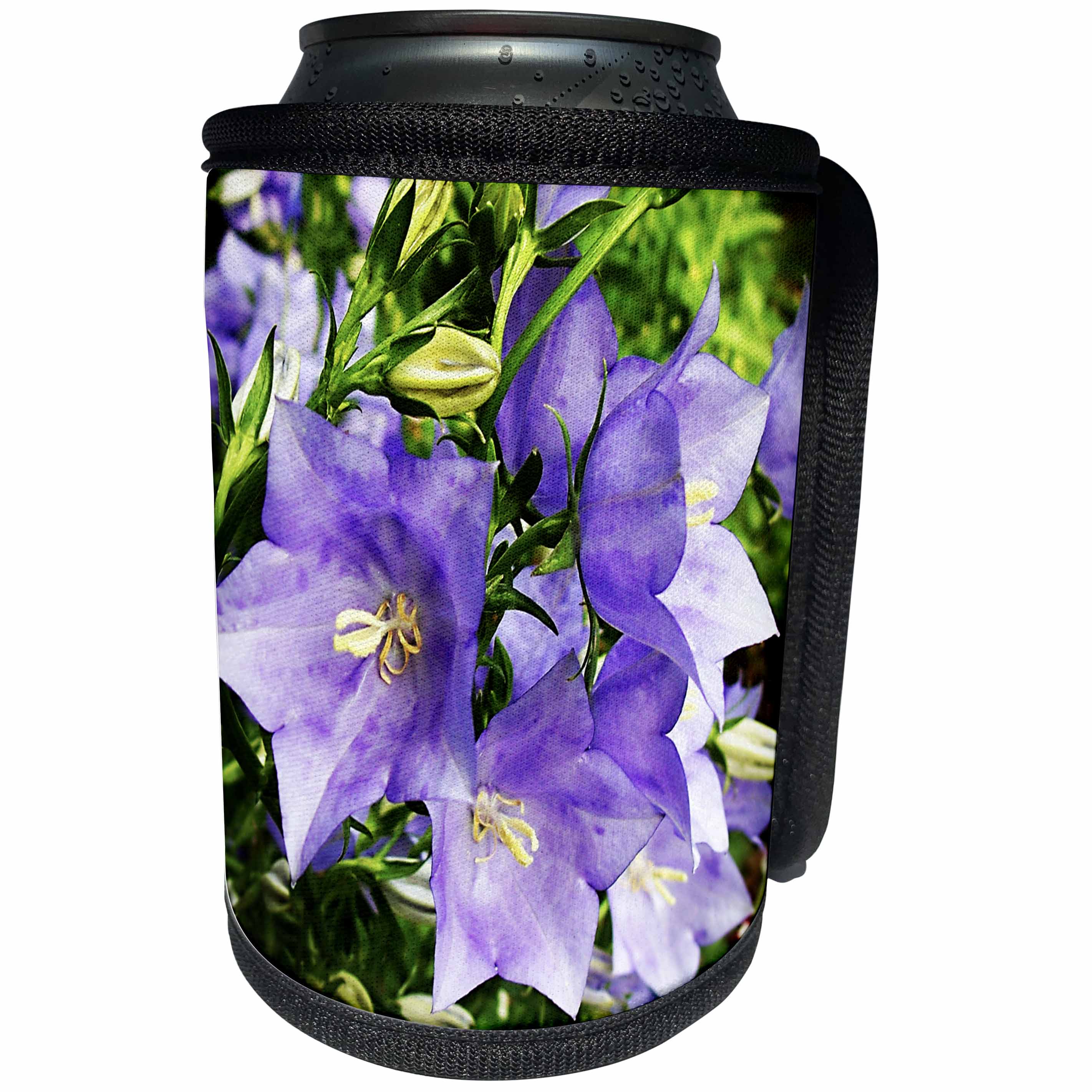 3dRose iloveFlowers Photography - Blue Bellflowers - Can Cooler Bottle Wrap (cc_28698)