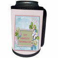 3dRose Beverly Turner Administrative Professionals Day - Administrative Professionals Day, Flower Pearl Look, Butterfly, Pastel - Can Cooler Bottle Wrap (cc_287010)