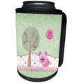 3dRose Beverly Turner Chinese New Year Design - Pink Pig, Tree, Flowers, Sign of the Pig, Felt Look, Chinese New Year - Can Cooler Bottle Wrap (cc_287015)