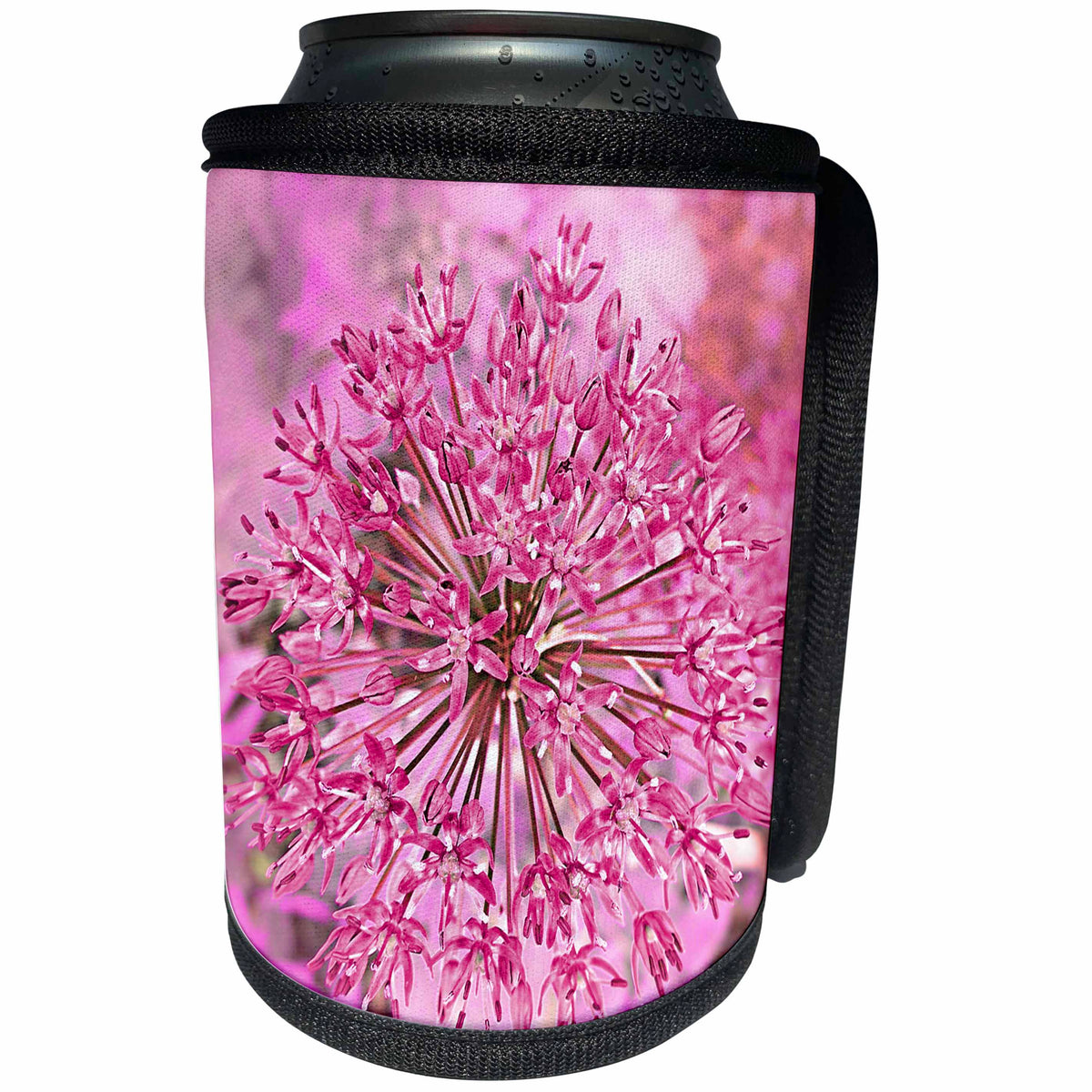 3dRose iloveFlowers Photography - Pink Allium Flower - Can Cooler Bottle Wrap (cc_28702)