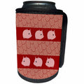 3dRose Beverly Turner Chinese New Year Design - Six Pink Pigs on Red, Circle Pattern Design - Can Cooler Bottle Wrap (cc_287021)