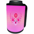 3dRose Beverly Turner Chinese New Year Design - Flying Pig, Sign of the Pig in Chinese, Pink - Can Cooler Bottle Wrap (cc_287022)