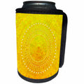 3dRose David Zydd - Floral Mandalas - Golden Mandala Circle - bohemian floral graphic - Can Cooler Bottle Wrap (cc_287238)