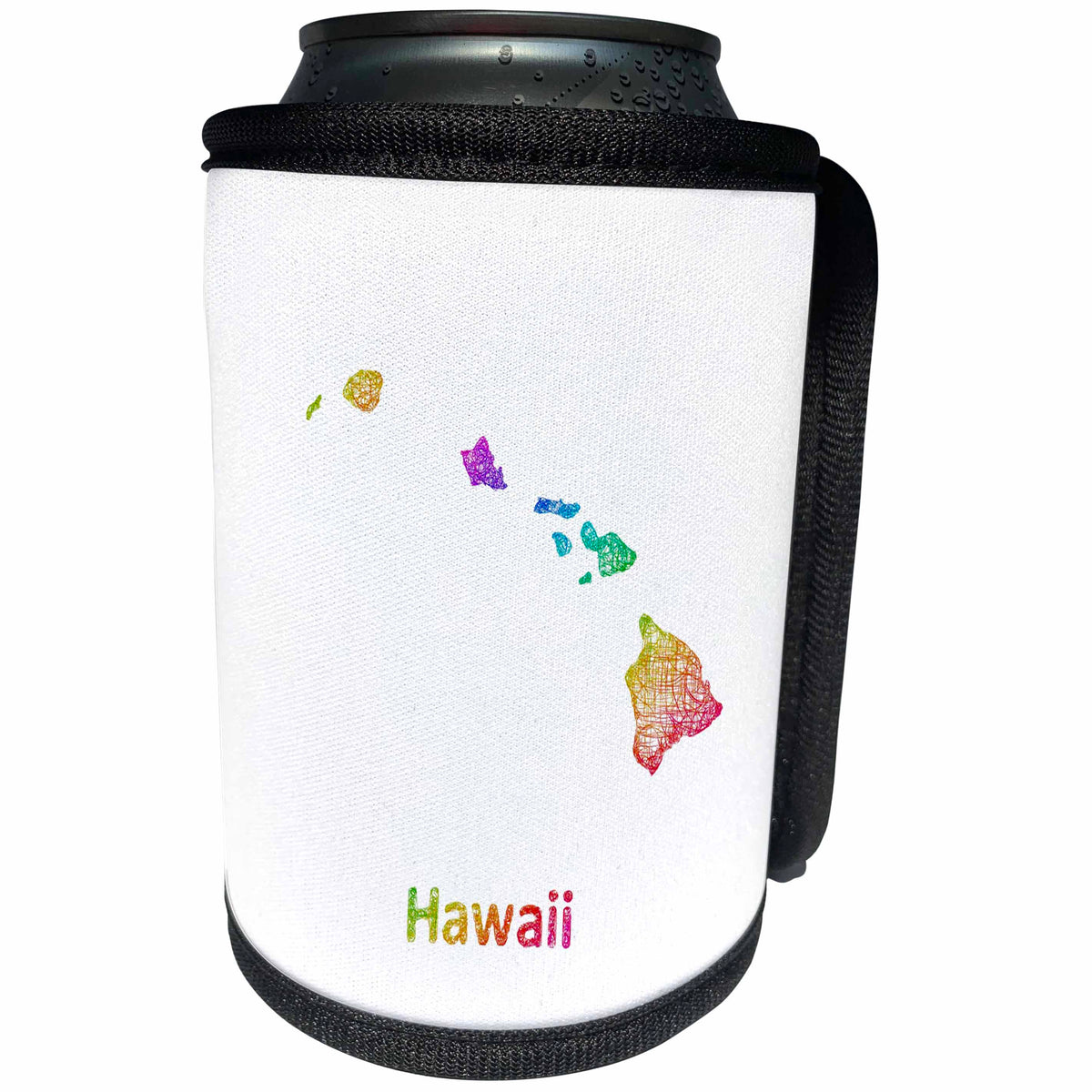 3dRose David Zydd - Map Designs - Hawaii State Map - rainbow sketch design - Can Cooler Bottle Wrap (cc_287253)