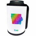 3dRose David Zydd - Map Designs - Iowa State Map - rainbow sketch design - Can Cooler Bottle Wrap (cc_287257)