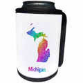 3dRose David Zydd - Map Designs - Michigan State Map - rainbow sketch design - Can Cooler Bottle Wrap (cc_287264)