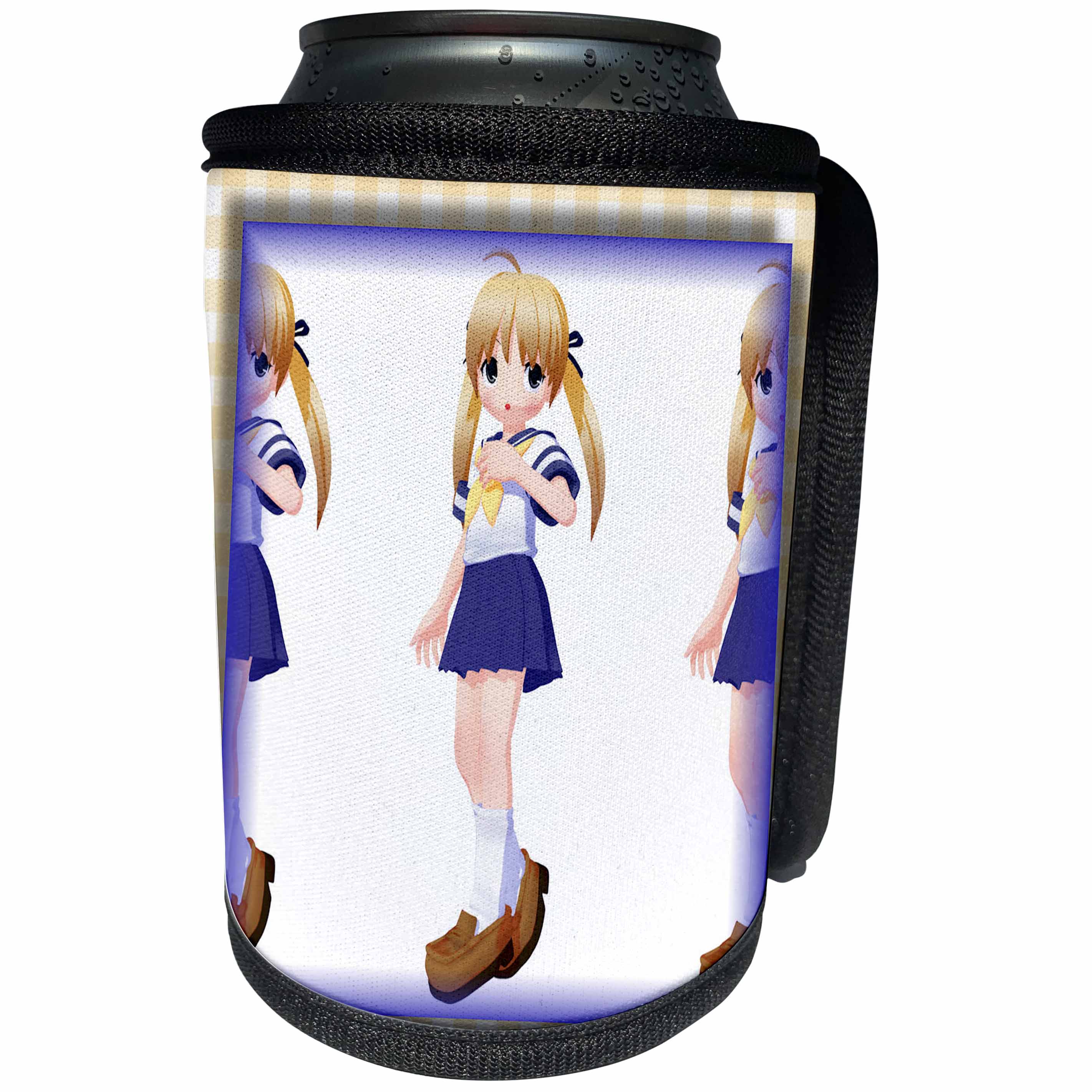 3dRose Susan Brown Designs General Themes - Animes Walking - Can Cooler Bottle Wrap (cc_28727)