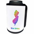 3dRose David Zydd - Map Designs - New Jersey State Map - rainbow sketch design - Can Cooler Bottle Wrap (cc_287272)