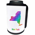 3dRose David Zydd - Map Designs - New York State Map - rainbow sketch design - Can Cooler Bottle Wrap (cc_287274)