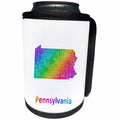 3dRose David Zydd - Map Designs - Pennsylvania State Map - rainbow sketch design - Can Cooler Bottle Wrap (cc_287280)