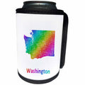 3dRose David Zydd - Map Designs - Washington State Map - rainbow sketch design - Can Cooler Bottle Wrap (cc_287289)