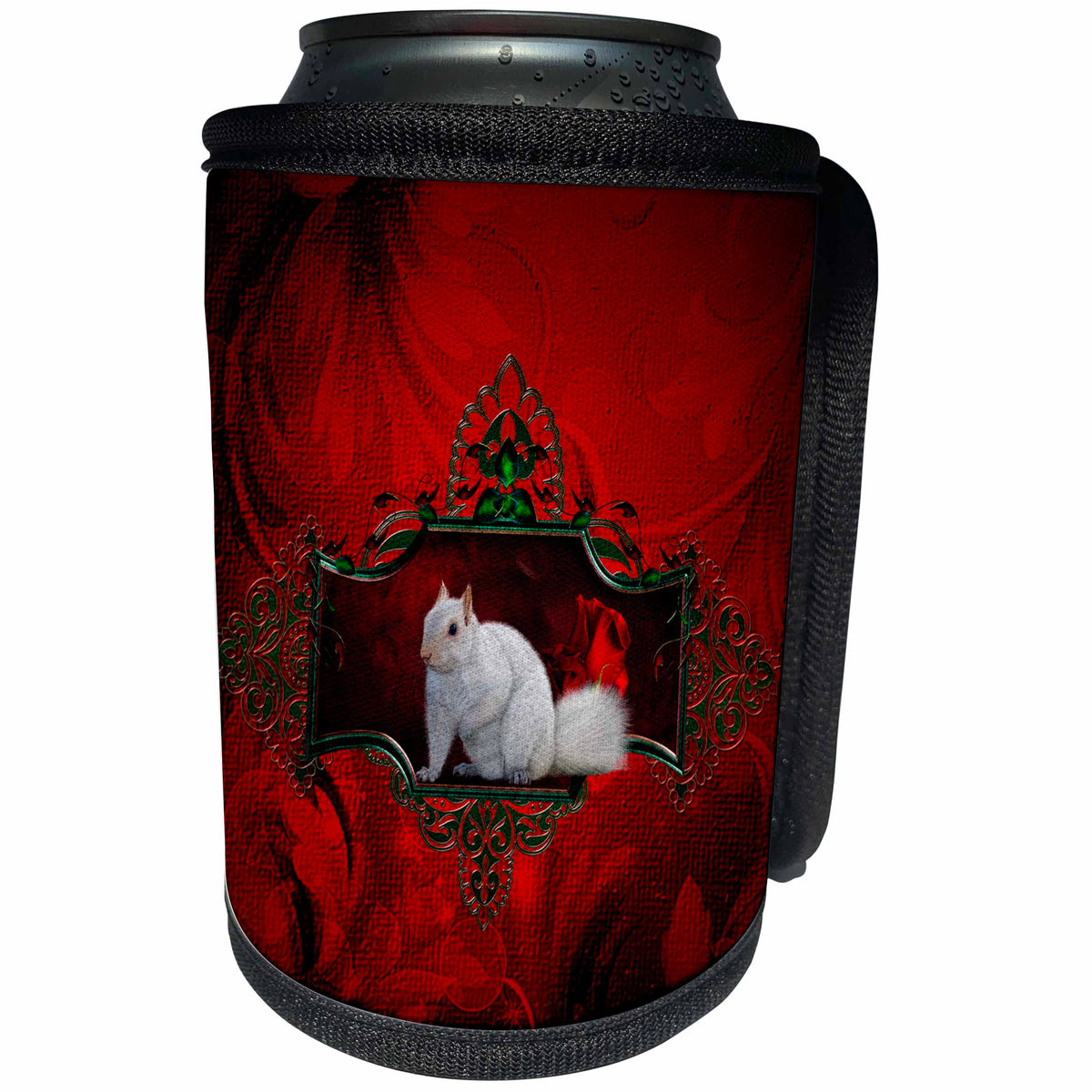 3dRose Heike Köhnen Design Animal - Wonderful white squirrel - Can Cooler Bottle Wrap (cc_287314)