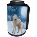 3dRose Heike Köhnen Design Animal - Beautiful arctic wolf in a winter landscape - Can Cooler Bottle Wrap (cc_287317)