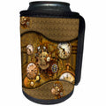 3dRose Heike Köhnen Design Steampunk - Awesome noble steampunk design, clocks and gears - Can Cooler Bottle Wrap (cc_287327)