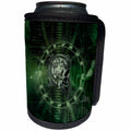 3dRose Heike Köhnen Design Skull - Awesome mechanical skull green colors - Can Cooler Bottle Wrap (cc_287333)