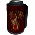 3dRose Heike Köhnen Design Fantasy - T Rex skeleton on vintage background - Can Cooler Bottle Wrap (cc_287340)