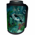 3dRose Heike Köhnen Design Sea Life - Awesome orca in the deep ocean - Can Cooler Bottle Wrap (cc_287343)