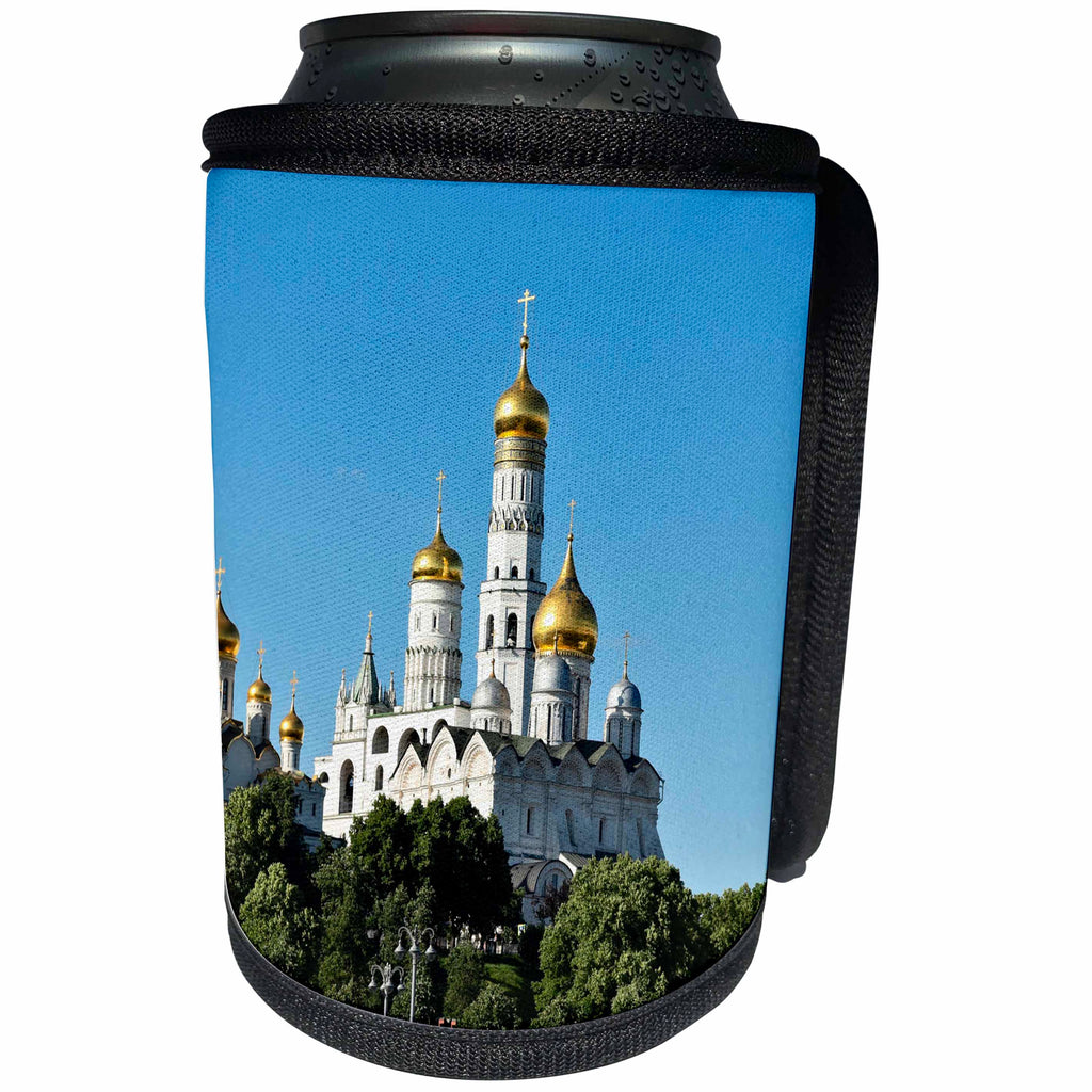 3dRose Alexis Photography - Moscow Kremlin - The Kremlin Annunciation, Archangel Cathedrals, Ivan the Great belfry - Can Cooler Bottle Wrap (cc_287349)