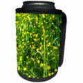 3dRose Alexis Photography - Flowers - Green grass and yellow buttercup flowers. Colorful floral scene - Can Cooler Bottle Wrap (cc_287354)