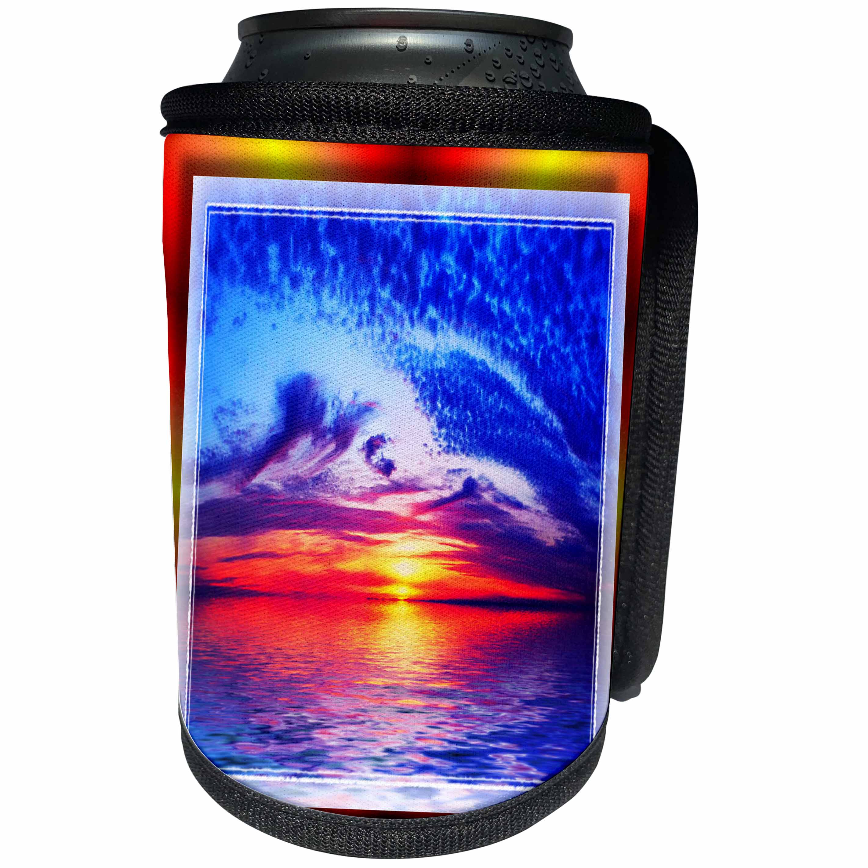 3dRose Susan Brown Designs Nature Themes - Bay Beach Sunset - Can Cooler Bottle Wrap (cc_28736)