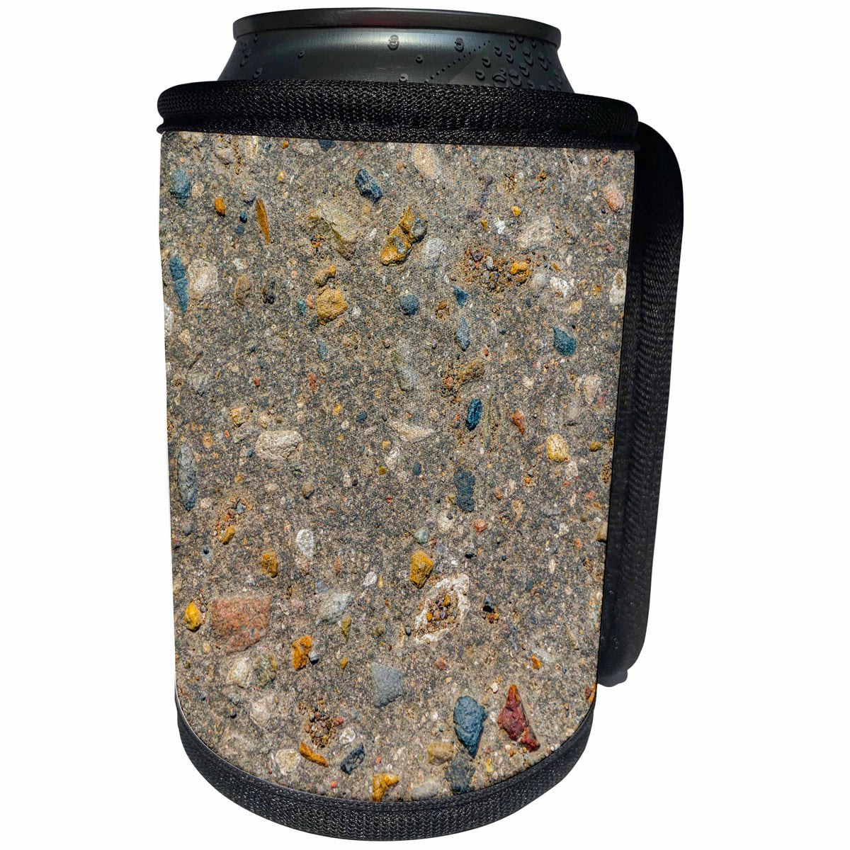 3dRose Alexis Photography - Texture Stone - Image of a concrete surface with colorful pebbles in cement - Can Cooler Bottle Wrap (cc_287395)