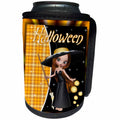3dRose Susan Brown Designs Halloween Holiday Themes - Little Halloween Witch - Can Cooler Bottle Wrap (cc_28790)