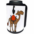 3dRose All Smiles Art Animals - Funny Cool Polish Chicken Riding camel Cartoon - Can Cooler Bottle Wrap (cc_287914)