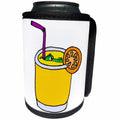 3dRose All Smiles Art Funny - Funny Cool Alligator In Orange Juice Cartoon - Can Cooler Bottle Wrap (cc_287941)