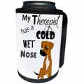 3dRose All Smiles Art Pets - Fun My Therapist has a Cold Wet Nose Boxer Mix Rescue Dog - Can Cooler Bottle Wrap (cc_287955)