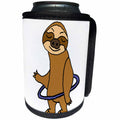 3dRose All Smiles Art Animals - Funny Cool Sloth Playing Hula Hoop Cartoon - Can Cooler Bottle Wrap (cc_287959)