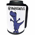 3dRose All Smiles Art Funny - Funny Blue T-rex Dinosaur Grandpasaurus Grandpa Cartoon - Can Cooler Bottle Wrap (cc_287969)
