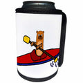 3dRose All Smiles Art Sports and Hobbies - Funny Sea Otter Kayaking Original Art Cartoon - Can Cooler Bottle Wrap (cc_287985)