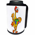 3dRose All Smiles Art Funny - Cute Funny Rubber Chicken Drinking Coffee Cartoon - Can Cooler Bottle Wrap (cc_288007)